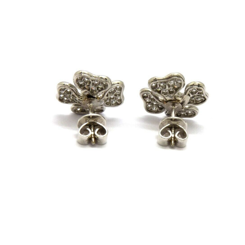 Art Deco Ohrstecker um 1915 ca.2,68ct Rose Cut Diamanten 750 18K Weißgold
