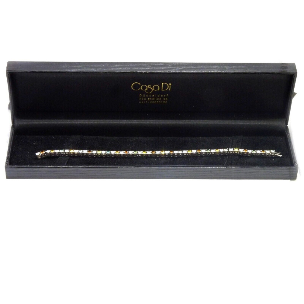 Riviere Armband mit Multicolor Brillanten ca.3,70ct 52 Stück L.18 cm