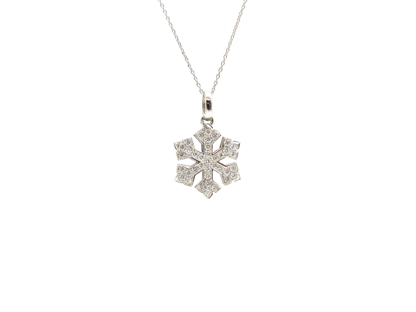 Eiskristall Anhänger 37 Brillanten 0,66ct 750 18K Weißgold länge 42cm