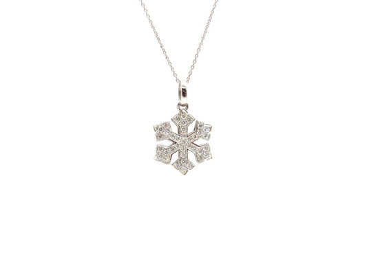 Eiskristall Anhänger  37 Brillanten 0,66ct 750 18K Weißgold länge 42cm