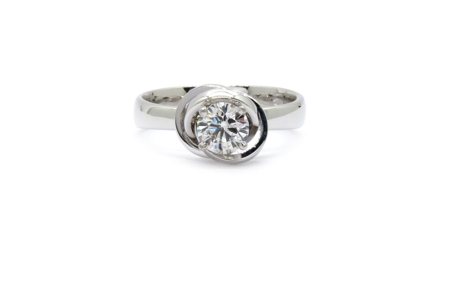 Ring 18K WG,1 Brill. 0,48 ct, TW-Vs, B:2,5-4,2 mm, Weite:55