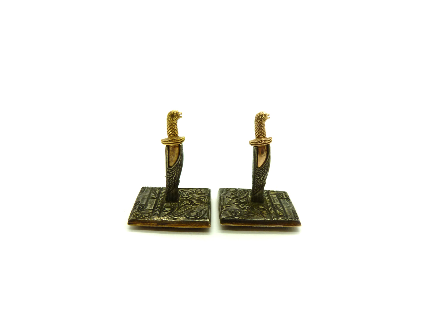 Unikat Designer SEVAN BICAKCI Manschettenknöpfe 925 14K Gold Silber