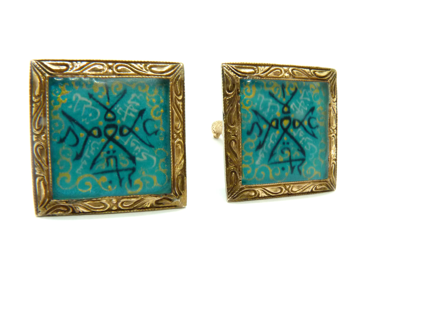 Unikat Designer SEVAN BICAKCI Manschettenknöpfe 925 14K Gold Silber