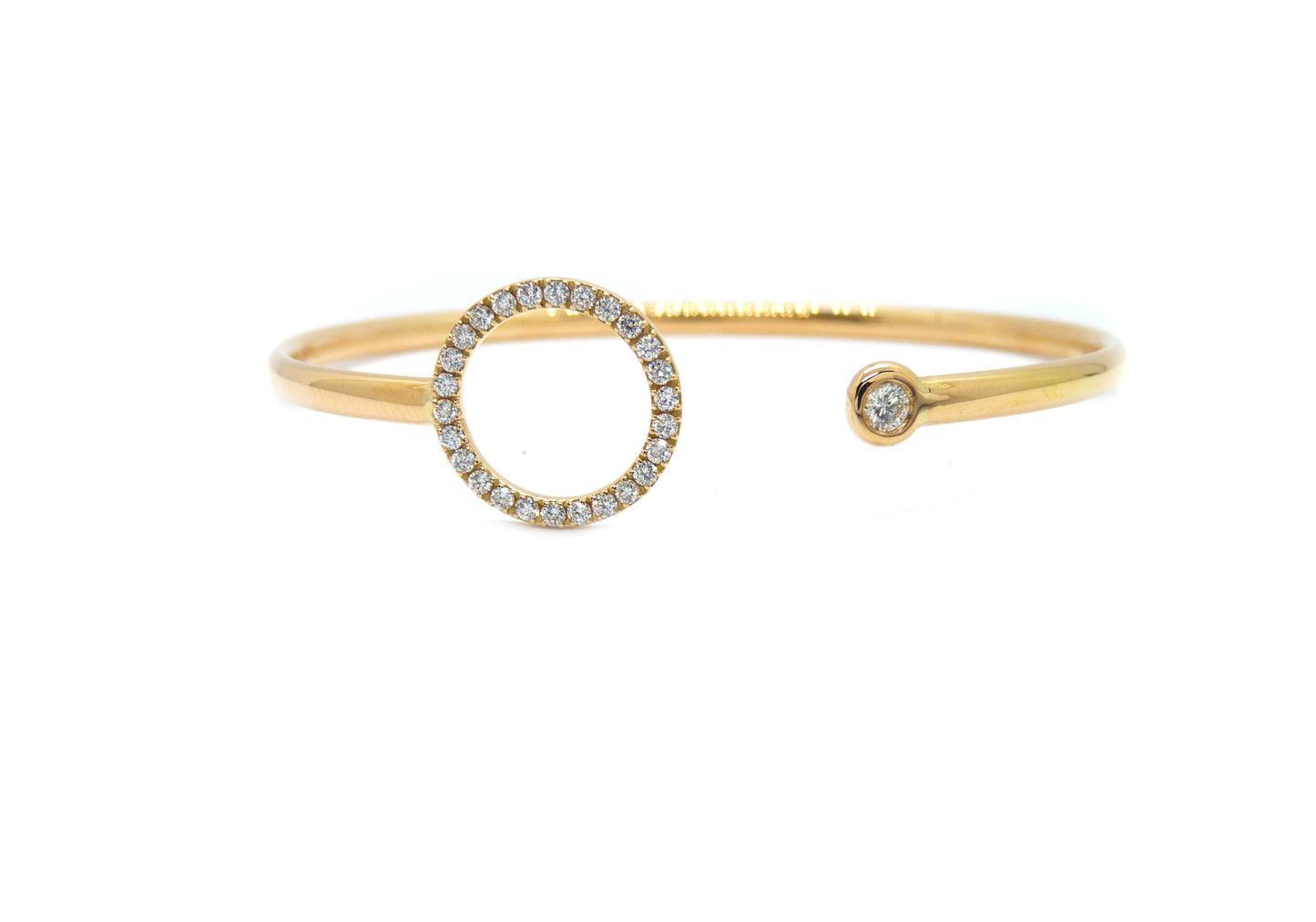 Armreif 18 K GG, 23 Brillanten 0,43 ct, TW-Vsi