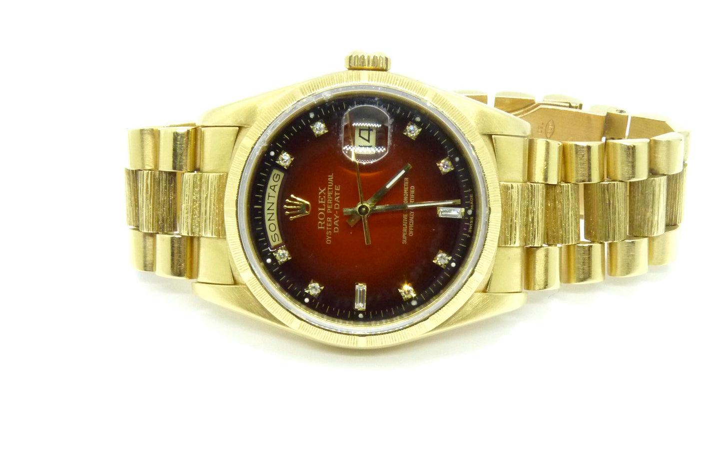 Sammler Rolex Borke DayDate mit Brillanten 36mm Ref 18248 18K 750 Gold von 1990
