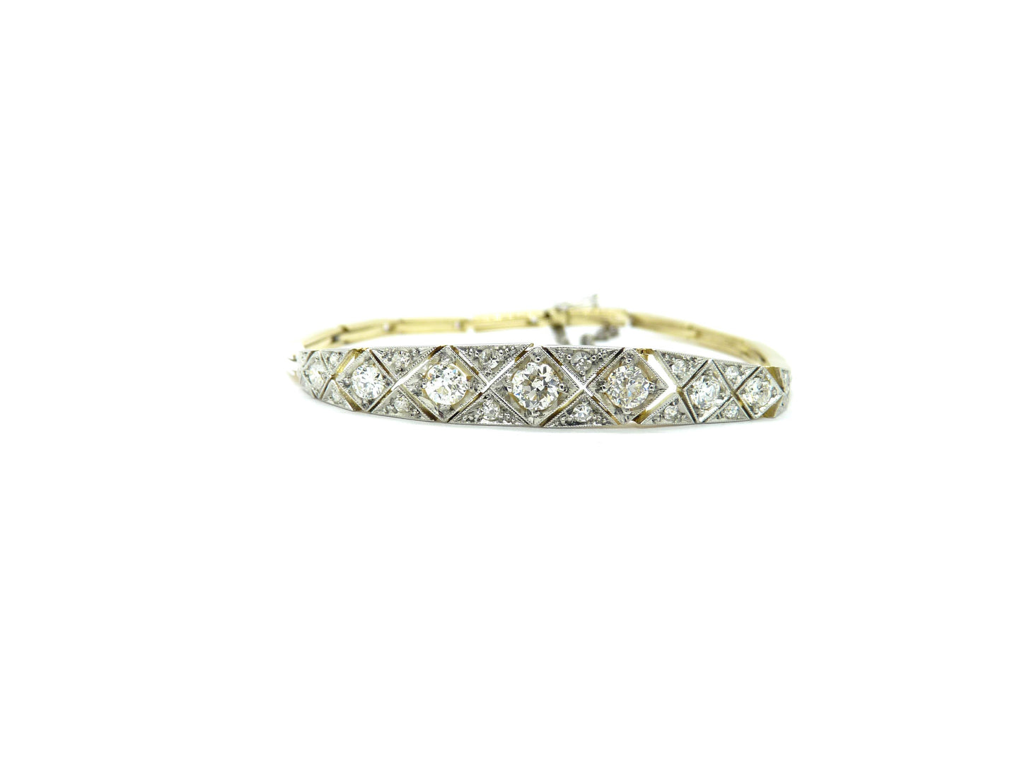 Jugendstil Armband um 1915 ca.2,03ct Diamanten 750er 18K Gelbgold L:18,5cm