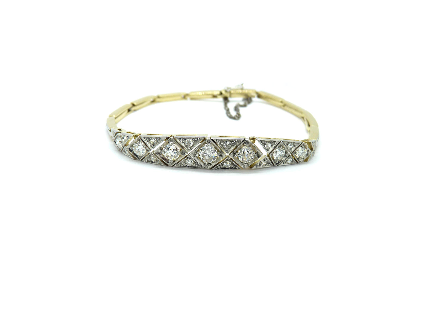 Jugendstil Armband um 1915 ca.2,03ct Diamanten 750er 18K Gelbgold L:18,5cm