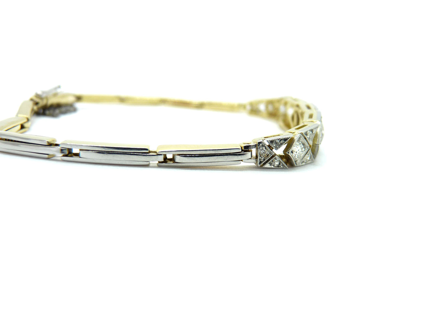 Jugendstil Armband um 1915 ca.2,03ct Diamanten 750er 18K Gelbgold L:18,5cm