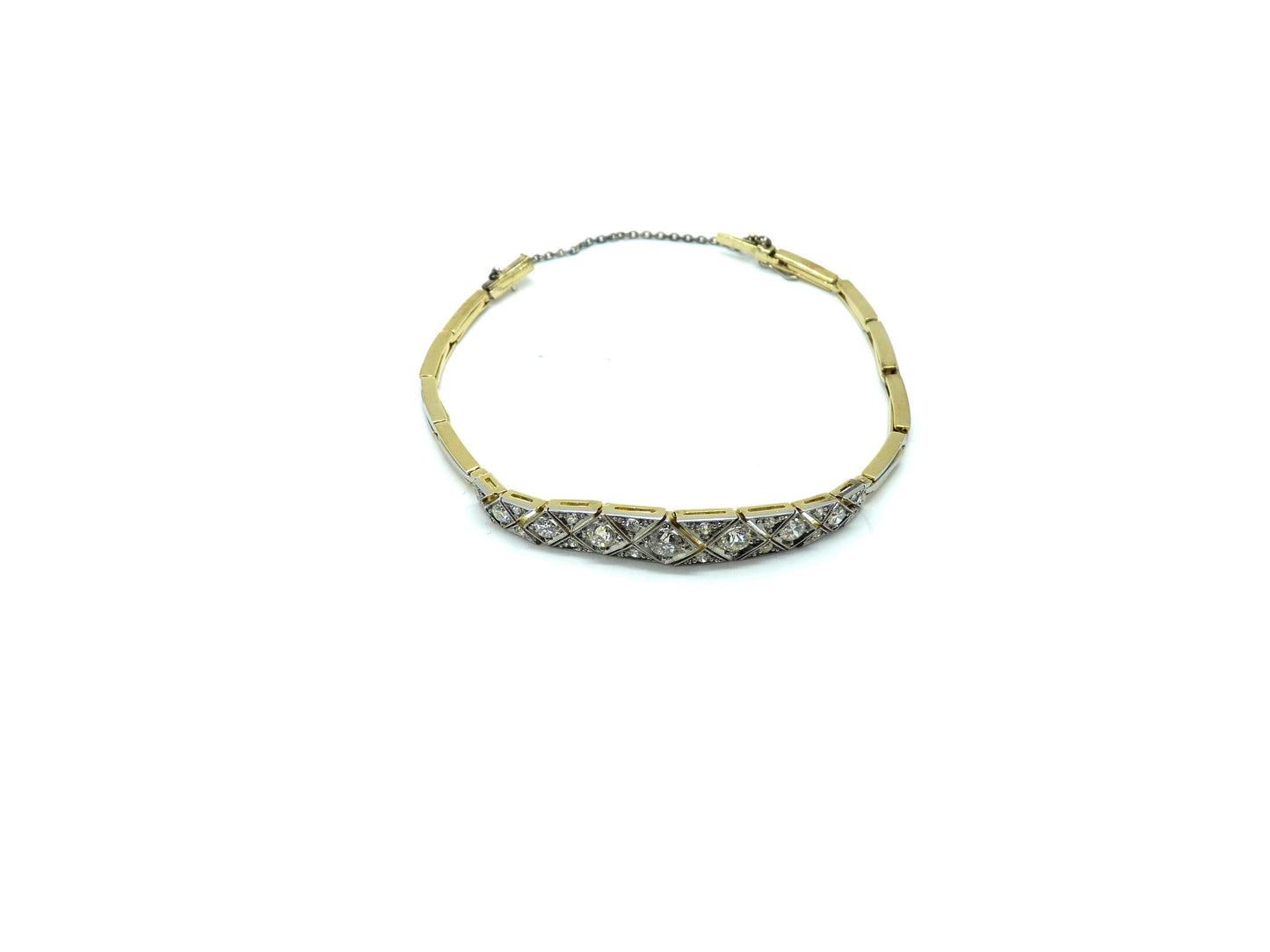Jugendstil Armband um 1915 ca.2,03ct Diamanten 750er 18K Gelbgold L:18,5cm
