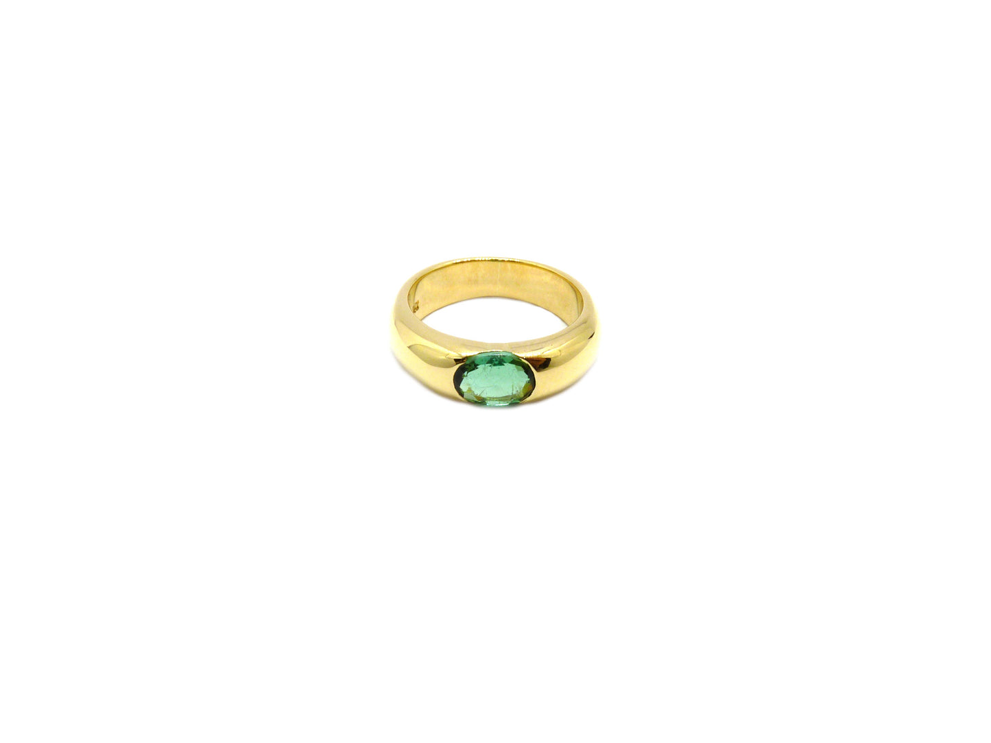 Band Ring 1,27ct Turmalin 750 18K Gelbgold Größe 54