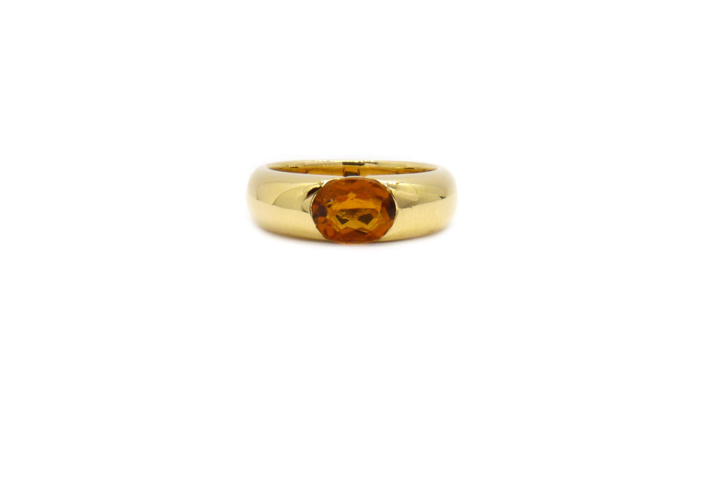 Band Ring 1,31ct Honig Citrin 750 18K Gelbgold Größe 54