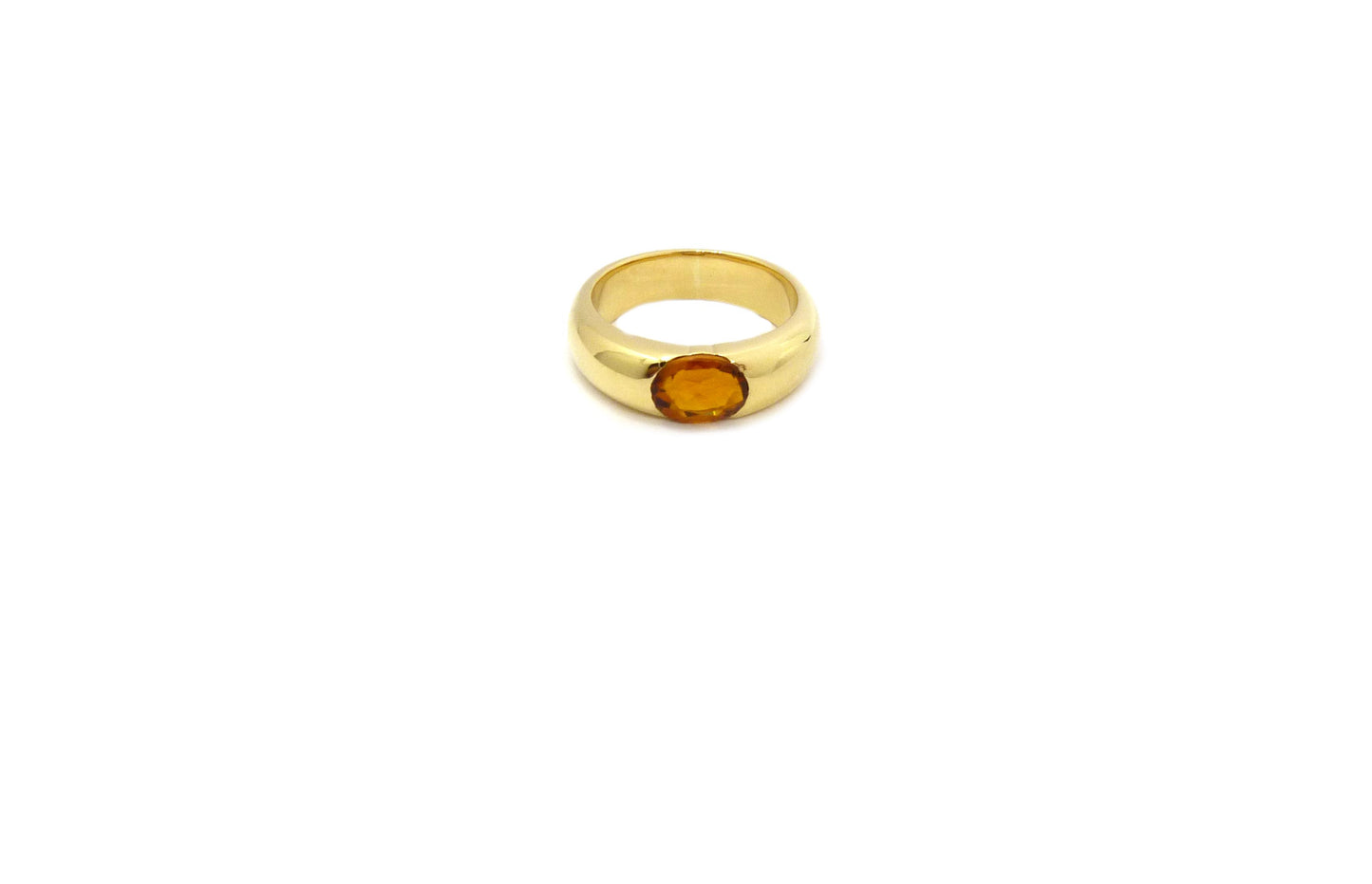 Band Ring 1,31ct Honig Citrin 750 18K Gelbgold Größe 54