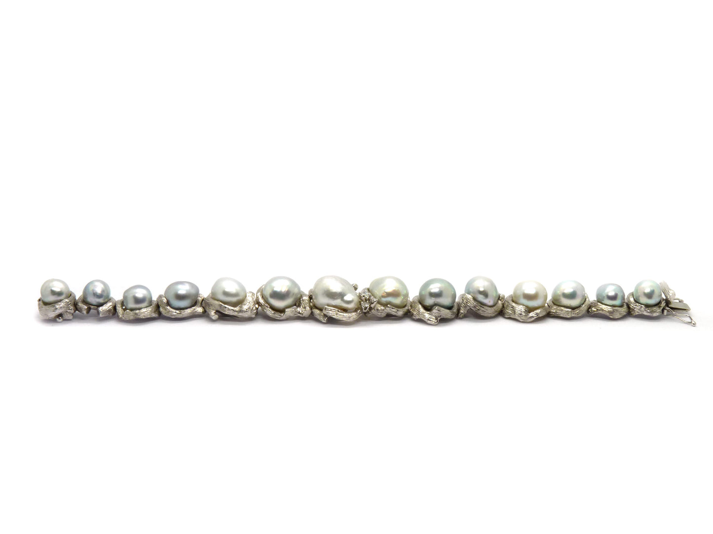 Julia Plana Design Perlen Armband 3 Brillanten 0,20ct 750er 18K Gold L.18cm