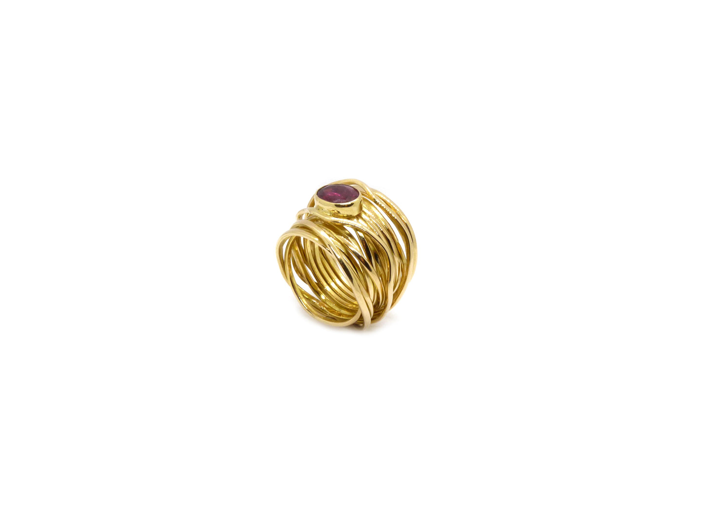 Eye Catcher Desinger Gabriela Uphaus Ring 1Rubin 2,13ct 750 18K Gelbgold Gr 63