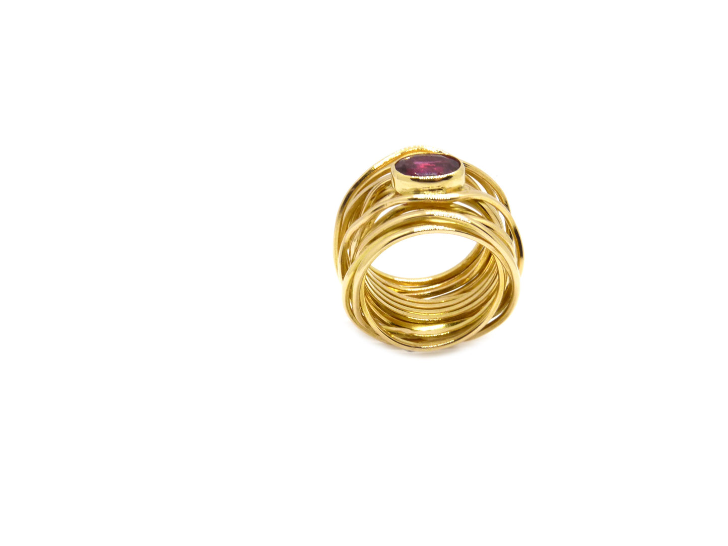 Eye Catcher Desinger Gabriela Uphaus Ring 1Rubin 2,13ct 750 18K Gelbgold Gr 63