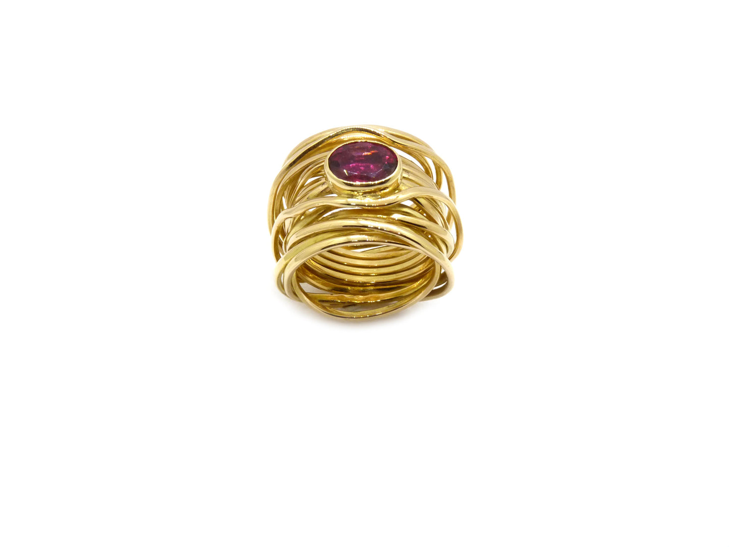 Eye Catcher Desinger Gabriela Uphaus Ring 1Rubin 2,13ct 750 18K Gelbgold Gr 63