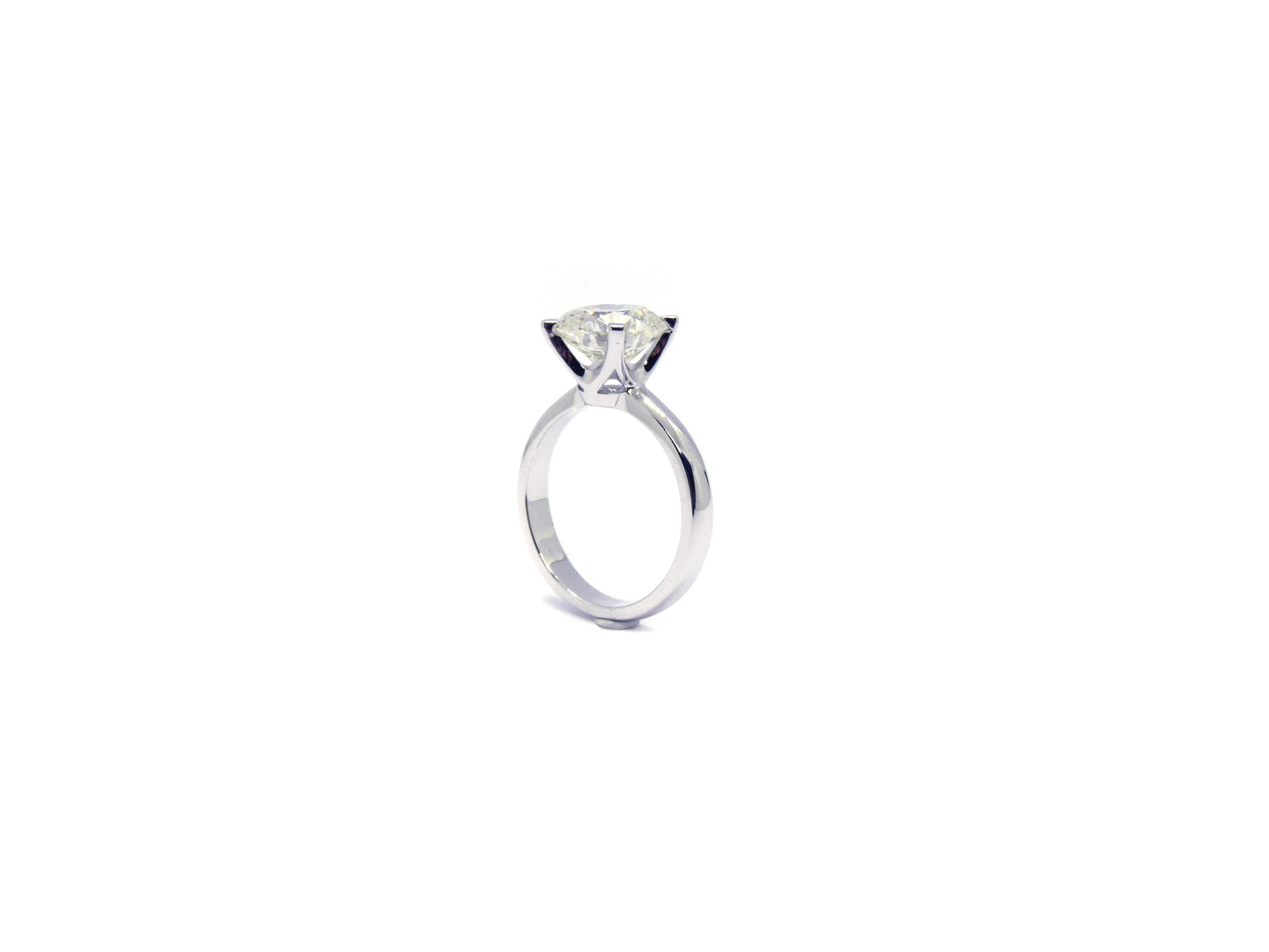 Solitär Ring Natur Brillant 3,73ct J-SI2 IGI Zertifikat 750 18K Weißgold Gr.54