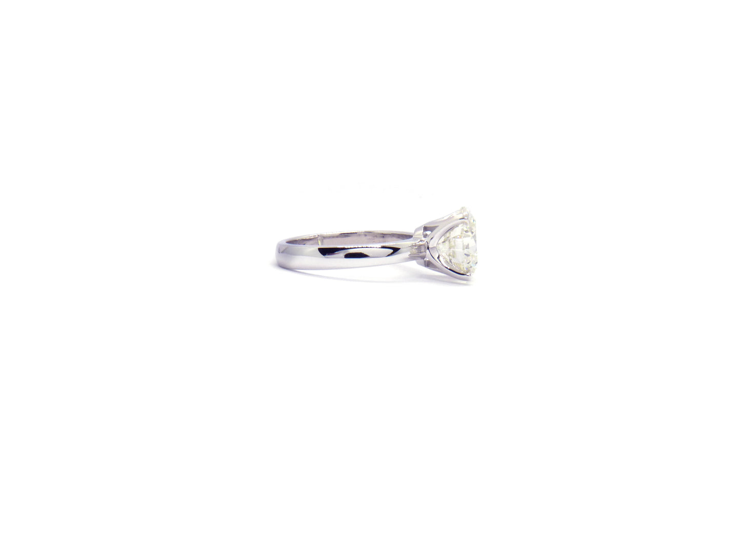 Solitär Ring Natur Brillant 3,73ct J-SI2 IGI Zertifikat 750 18K Weißgold Gr.54