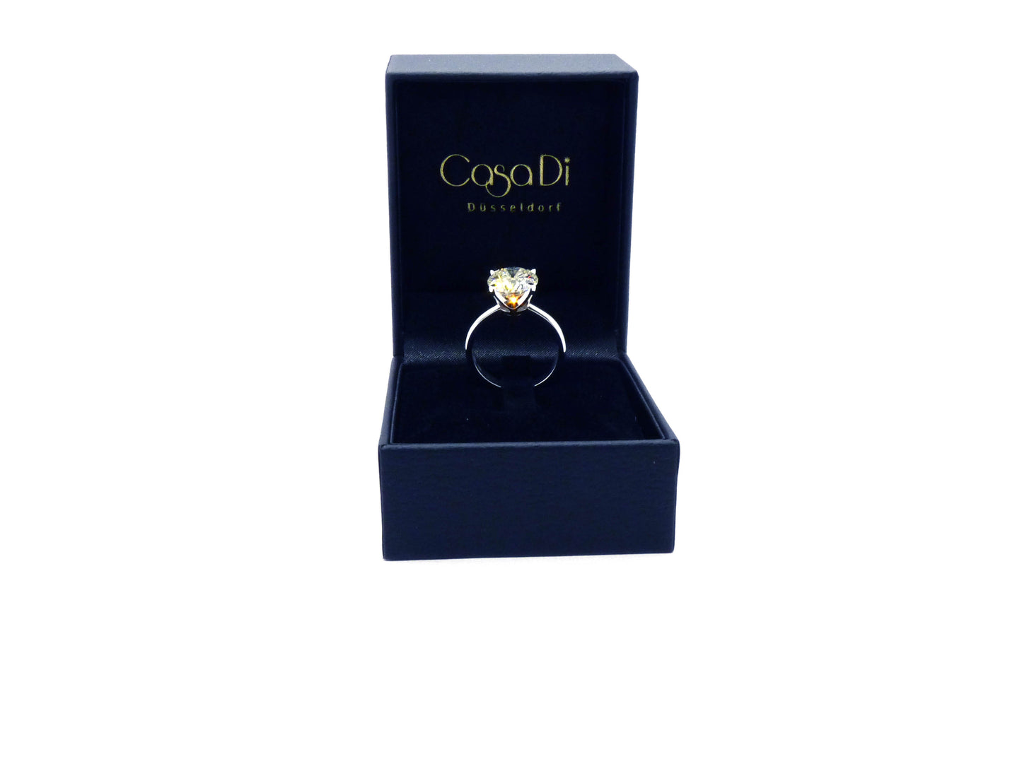 Solitär Ring Natur Brillant 3,73ct J-SI2 IGI Zertifikat 750 18K Weißgold Gr.54