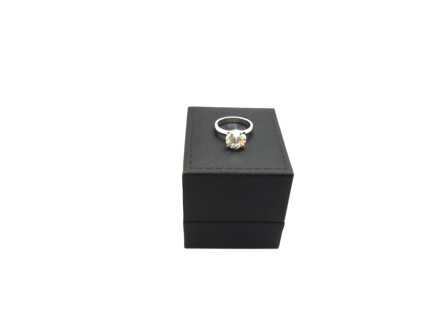 Solitär Ring Natur Brillant 3,73ct J-SI2 IGI Zertifikat 750 18K Weißgold Gr.54