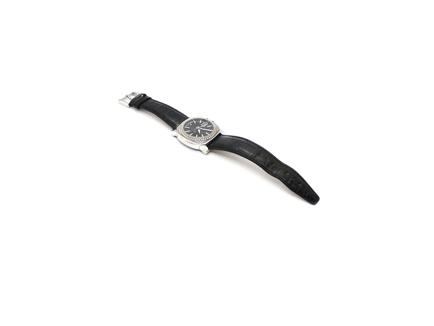 Bedat & Co.Geneve Uhr Ref: No.8 Stahl Gehäuse mit 75 Brillanten 1,58ct Lederband