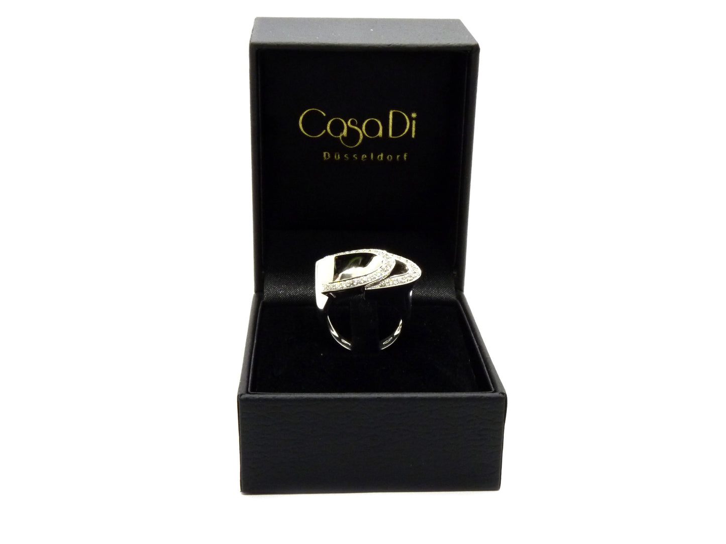 Design Ring 40 Brillanten 0,53ct 750 18K Weißgold Größe 51