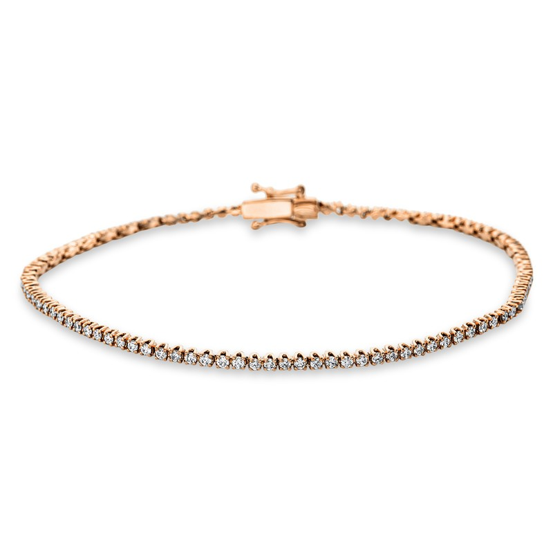 Armband 18K Rosegold,100 Brillanten 1,03 ct, TW-si, L:18,0 cm