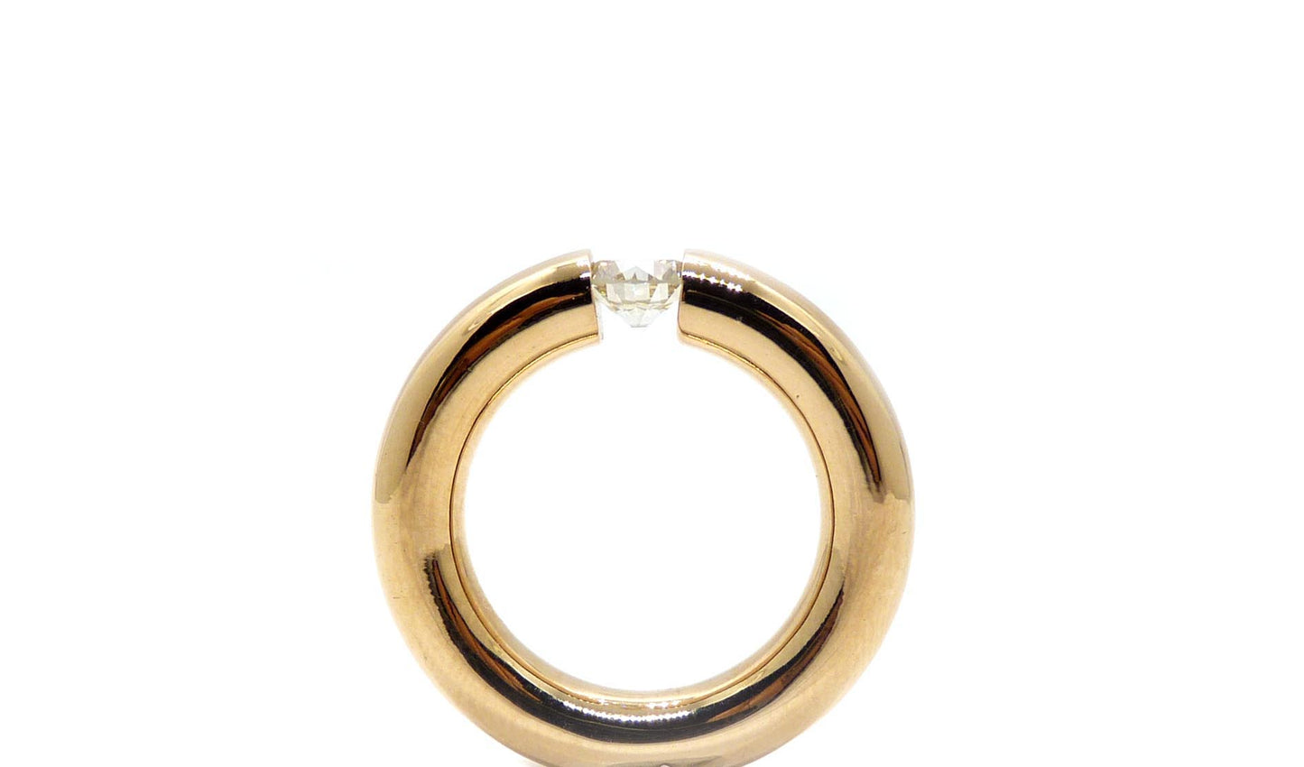 Spannring 1 Brillant 0,83ct 750 18K Rosegold 17,50 Gramm Größe 54