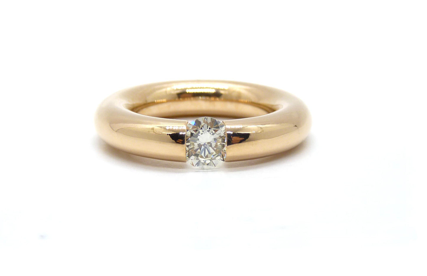 Spannring 1 Brillant 0,83ct 750 18K Rosegold 17,50 Gramm Größe 54