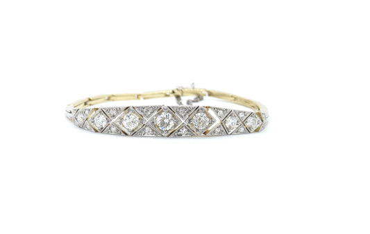 Jugendstil Armband um 1915 ca.2,03ct Diamanten 750er 18K Gelbgold L:18,5cm