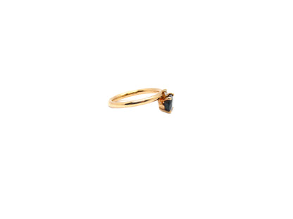 Ring  1Blau Saphir ca.1,75ct   Brillant 0,08ct 750er 18K Rosegold Größe 53