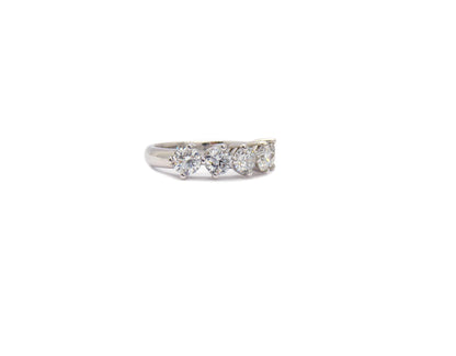 Memory Memoire Five Stone Ring 1,67ct 5 Brillanten 950 Platin Gr.50