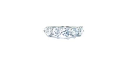 Memory Memoire Five Stone Ring 1,67ct 5 Brillanten 950 Platin Gr.50