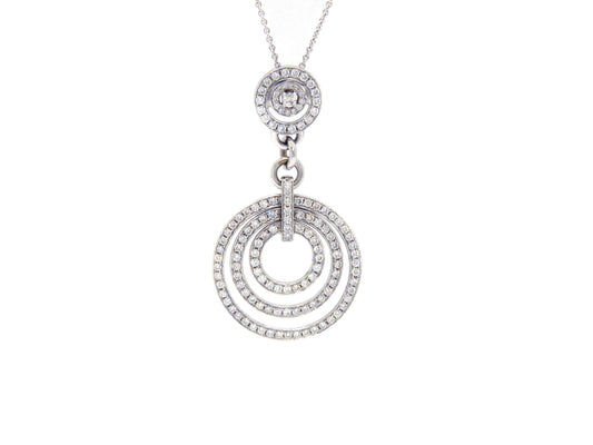 Pave  Anhänger 134 Brillanten 2,16ct  750 18K Weißgold  42cm Lang