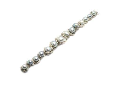 Julia Plana Design Perlen Armband 3 Brillanten 0,20ct 750er 18K Gold L.18cm
