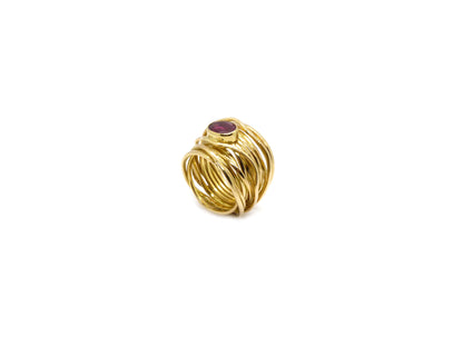 Eye Catcher Desinger Gabriela Uphaus Ring 1Rubin 2,13ct  750 18K Gelbgold Gr 63