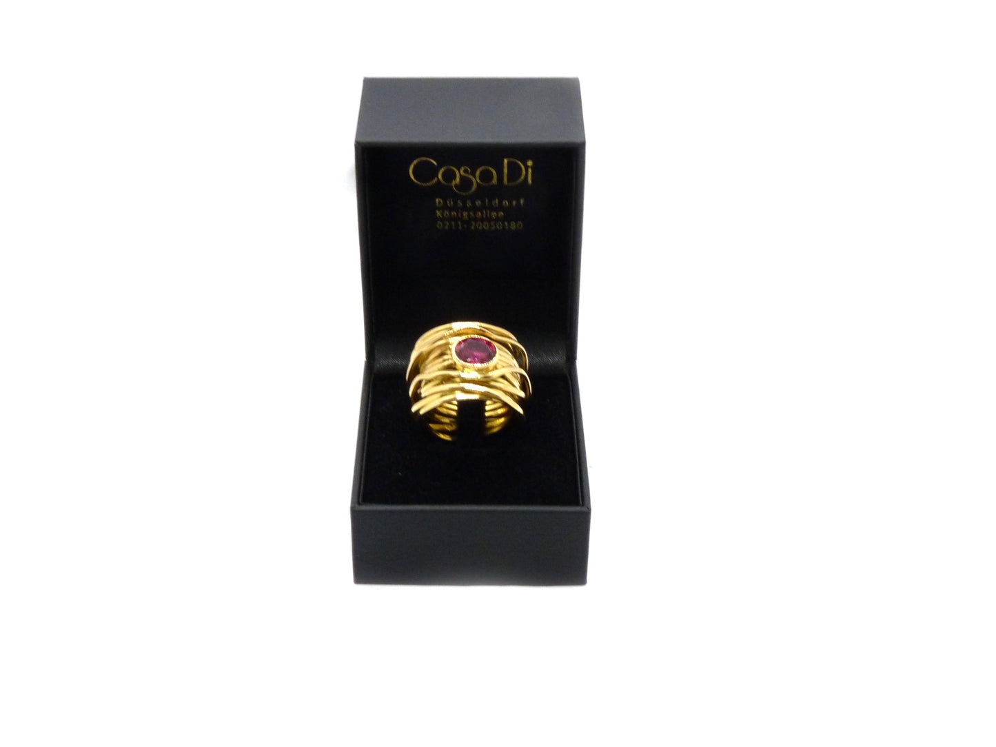 Eye Catcher Desinger Gabriela Uphaus Ring 1Rubin 2,13ct  750 18K Gelbgold Gr 63