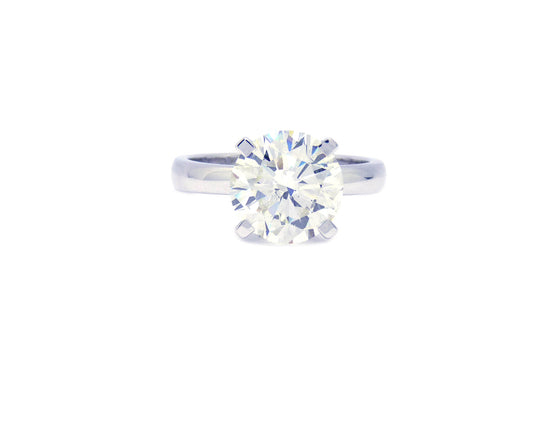 Solitär Ring Natur Brillant 3,73ct J-SI2 IGI Zertifikat 750 18K Weißgold Gr.54