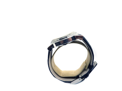 Bedat & Co.Geneve Uhr Ref: No.8 Stahl Gehäuse mit 75 Brillanten 1,58ct Lederband
