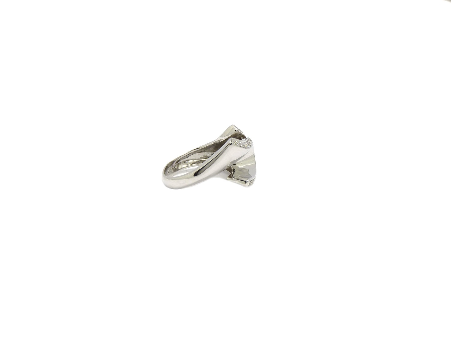 Design Ring 40 Brillanten 0,53ct 750 18K Weißgold Größe 51