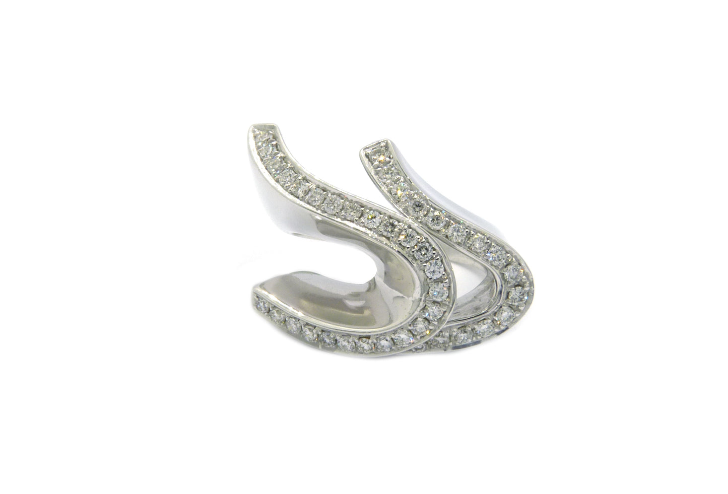 Design Ring 40 Brillanten 0,53ct 750 18K Weißgold Größe 51