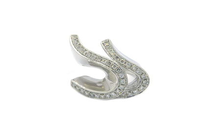 Design Ring 40 Brillanten 0,53ct 750 18K Weißgold Größe 51