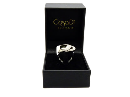 Design Ring 40 Brillanten 0,53ct 750 18K Weißgold Größe 51