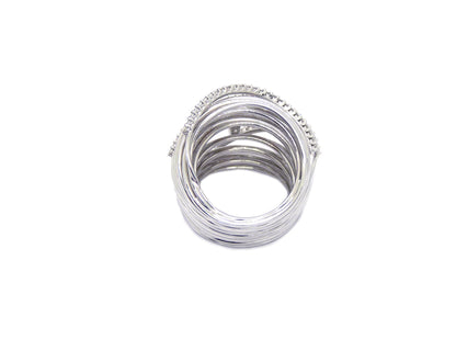 Designer Ring 85 Brillanten 0,92ct 18,28 Gramm 750 18K Weißgold Gr 56